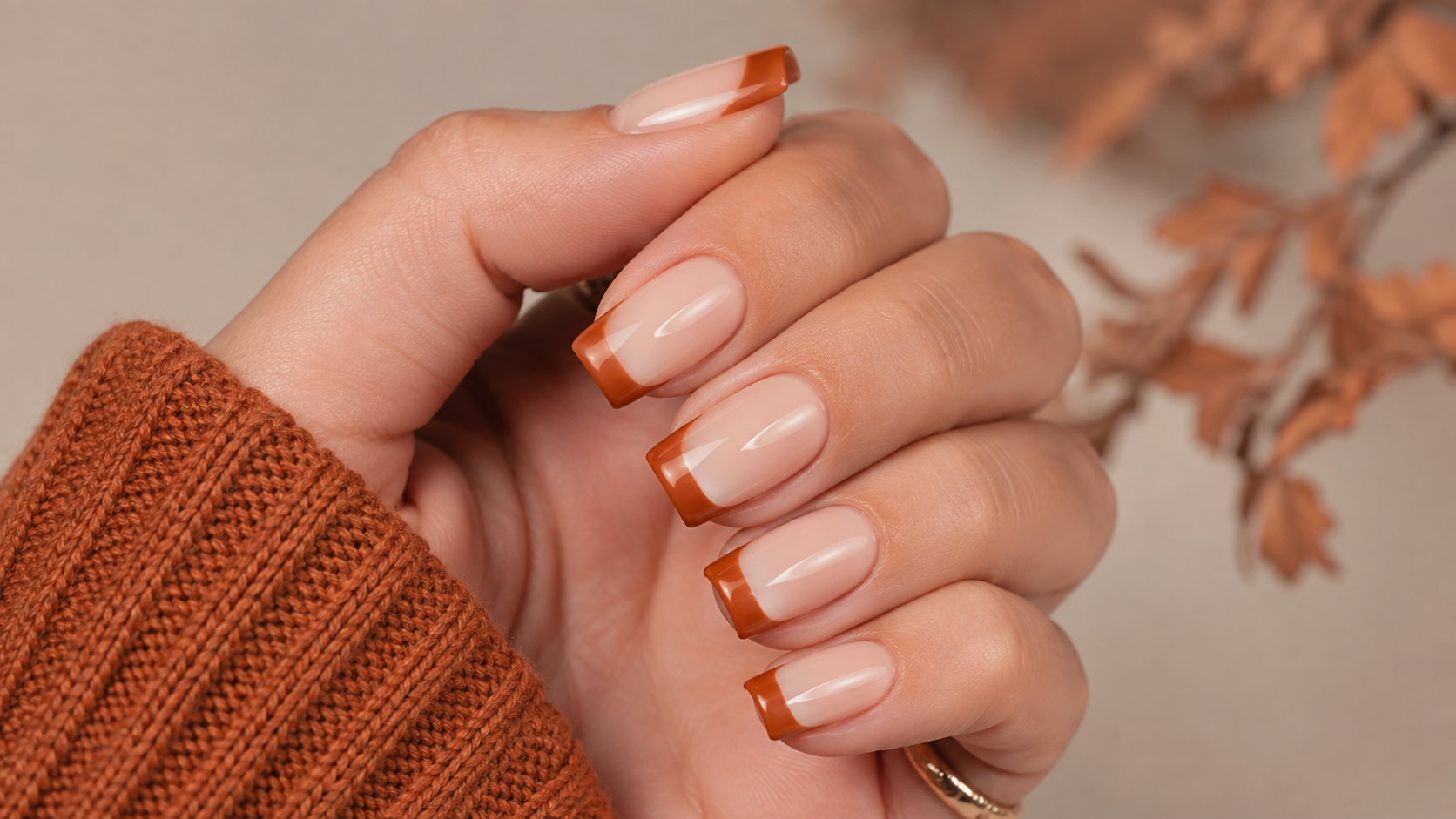 Burnt Orange French Tips Modern Manicure